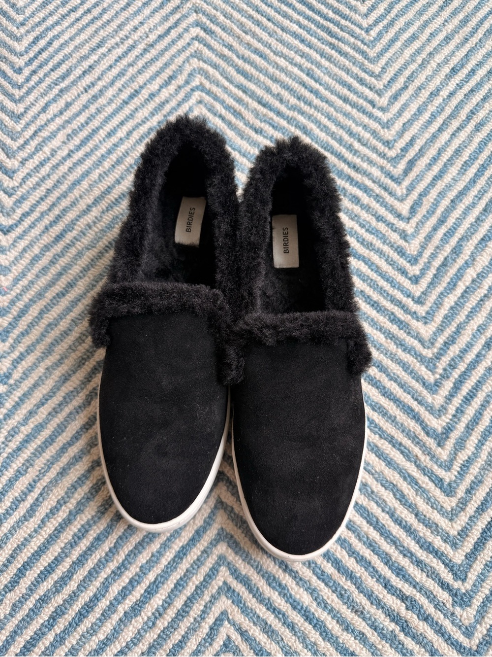 Birdies Suede Faux Fur Slip On Size 6